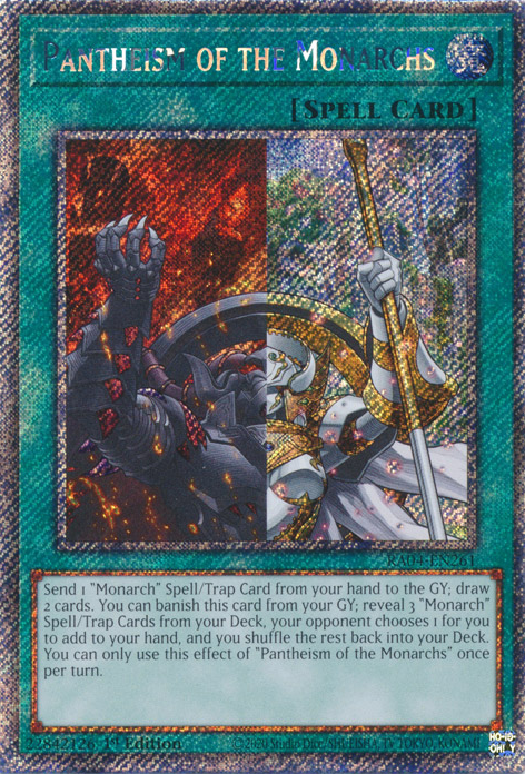 Pantheism of the Monarchs RA04-EN261 QCR Quarter Century Secret Rare Yu-Gi-Oh Quarter Century Stampede in Art