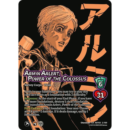 Armin Arlert, Power of the Colossus // Colossus Titan, Finale (Foil) 2/189 AOT03 Universus Attack on Titan: Apocalypse Character CH-Foil