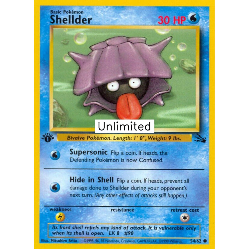 Shellder Common 54/62 Pokemon Card Game Fossil