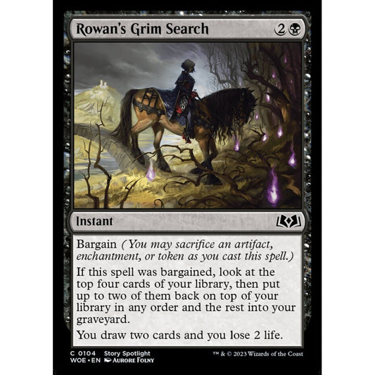 Rowan's Grim Search, common, 104, Magic the Gathering, Wilds of Eldraine