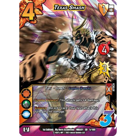 Texas Smash, 5/180, XR, UniVersus, MHA01 My Hero Academia