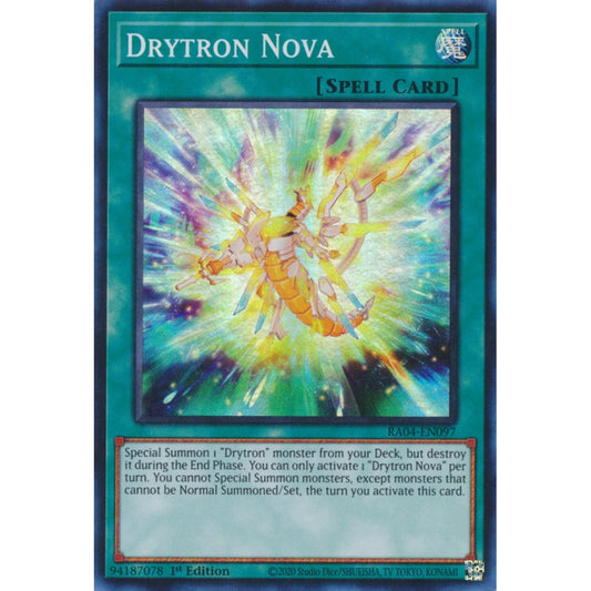 Drytron Nova RA04-EN097 QCR Quarter Century Secret Rare Yu-Gi-Oh Quarter Century Stampede in Art
