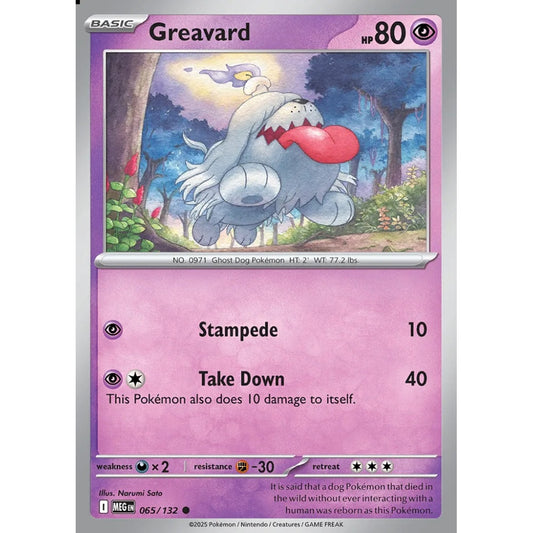 Greavard Common 065/132 Pokemon Card Game Mega Evolution