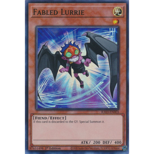 Fabled Lurrie RA03-EN003 QCR Quarter Century Secret Rare Yu-Gi-Oh Quarter Century Bonanza in Art