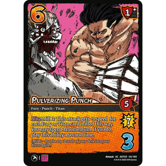 Pulverizing Punch 49/189 AOT03 Universus Attack on Titan: Apocalypse Attack UC