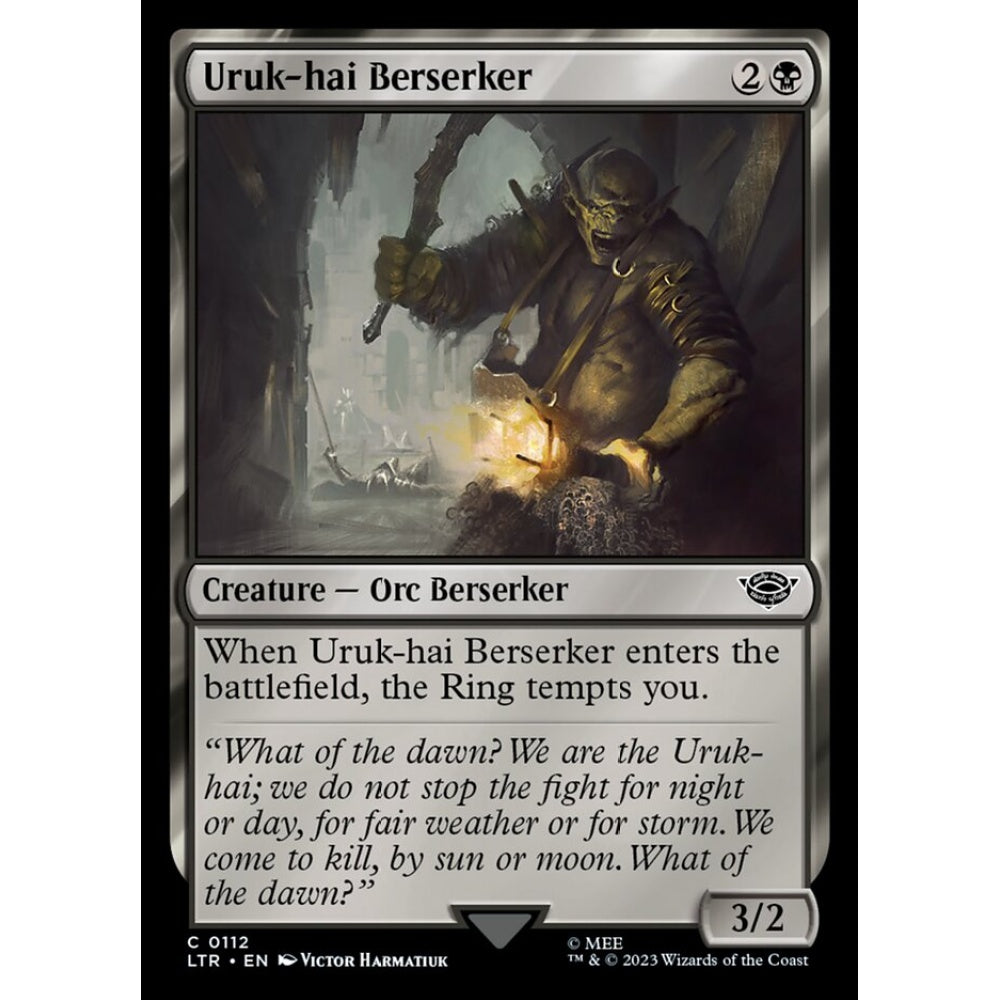 Uruk-hai Berserker, common, 112, Magic the Gathering, The Lord of the Rings: Tales of Middle-earth