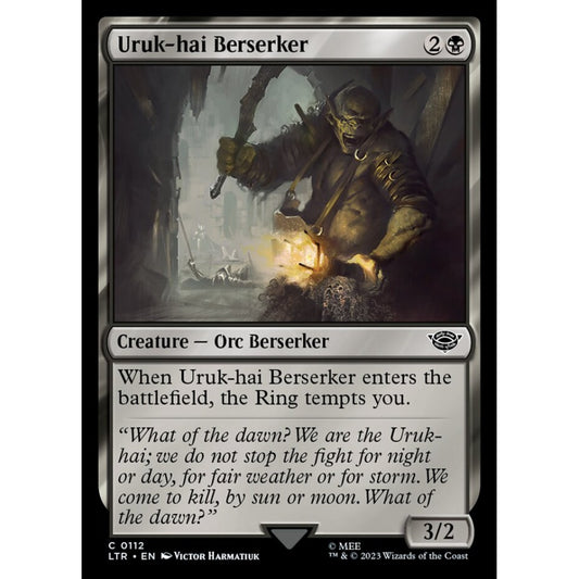 Uruk-hai Berserker, common, 112, Magic the Gathering, The Lord of the Rings: Tales of Middle-earth