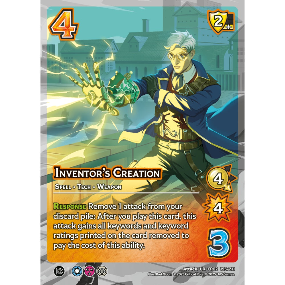 Inventor’s Creation, 195/211, CR02, Universus, Critical Role: Heroes Of Exandria, Attack, UR