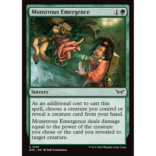 Monstrous Emergence, 191, common, Magic: The Gathering, Duskmourn: House of Horror