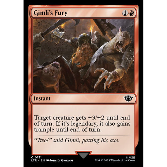 Gimli's Fury, common, 131, Magic the Gathering, The Lord of the Rings: Tales of Middle-earth