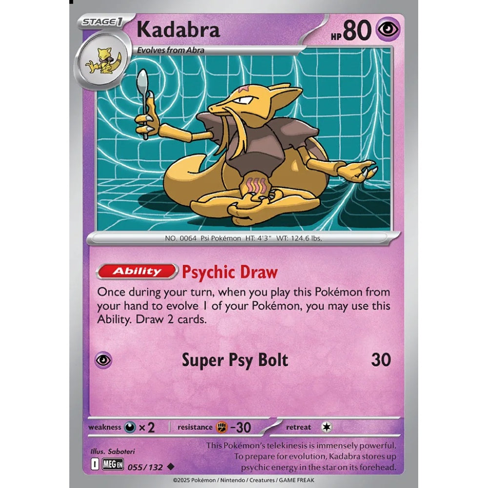 Kadabra Uncommon 055/132 Pokemon Card Game Mega Evolution
