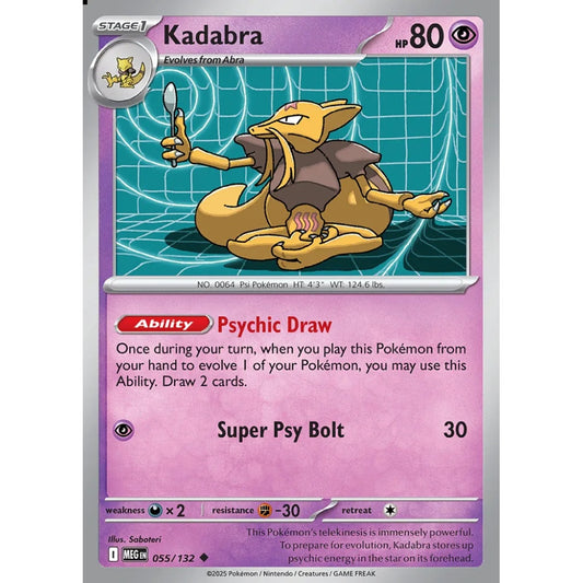 Kadabra Uncommon 055/132 Pokemon Card Game Mega Evolution