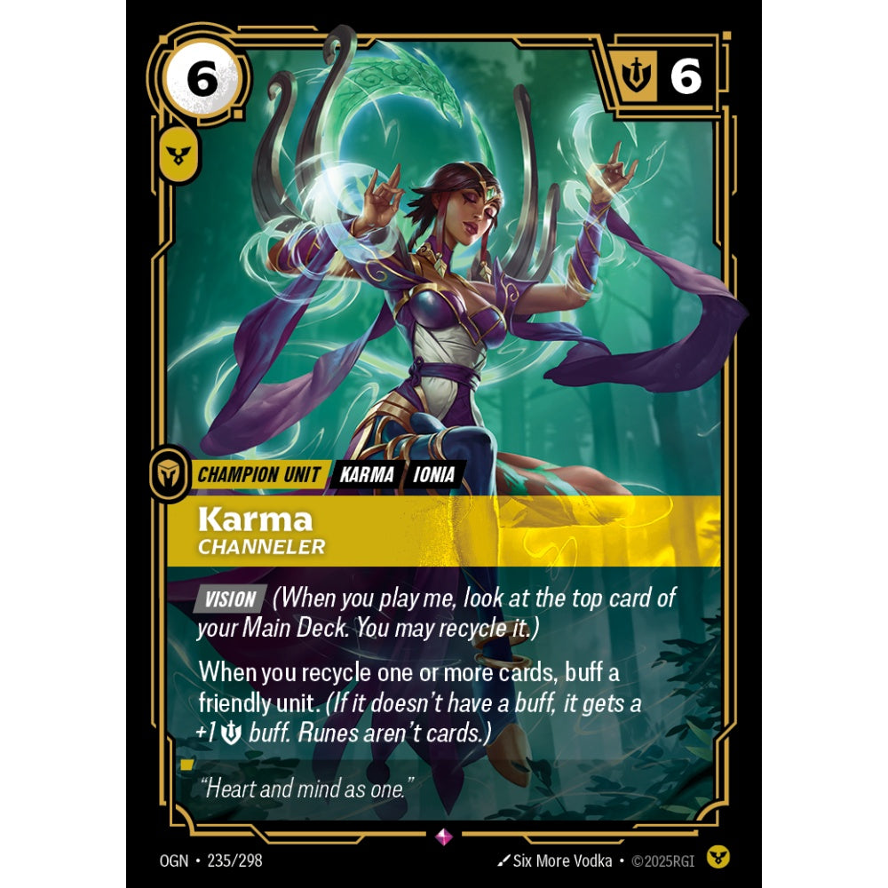 Karma, Channeler OGN-235/298 Riftbound Card Game Origins Rare