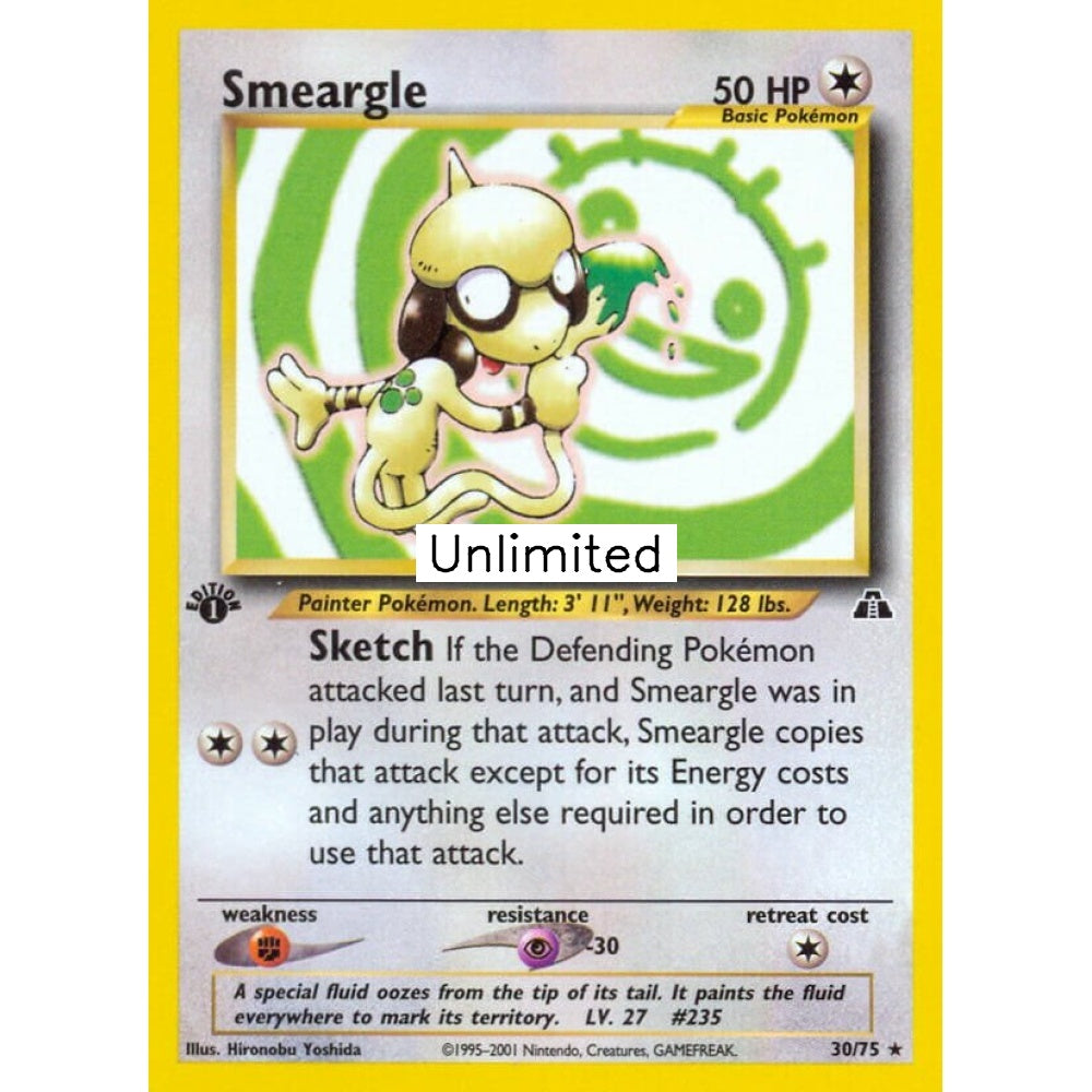 Smeargle Rare 30/75 Pokemon Card Game Neo Discovery