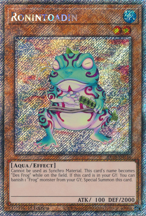 Ronintoadin RA03-EN236 Platinum Platinum Secret Rare Yu-Gi-Oh Quarter Century Bonanza in Art