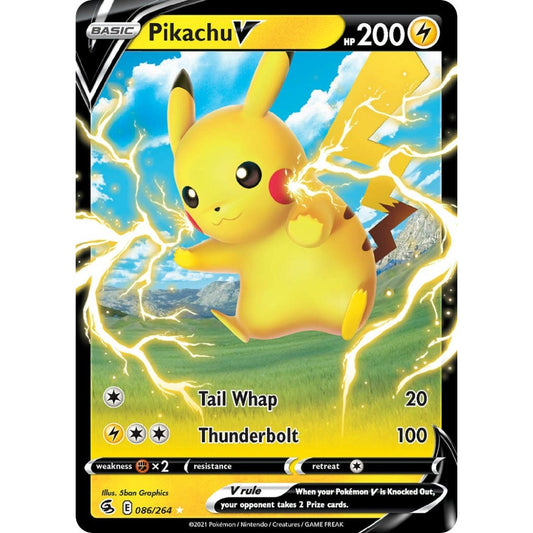 Pikachu V Holo Rare V 086/264 Pokemon Card Game Fusion Strike