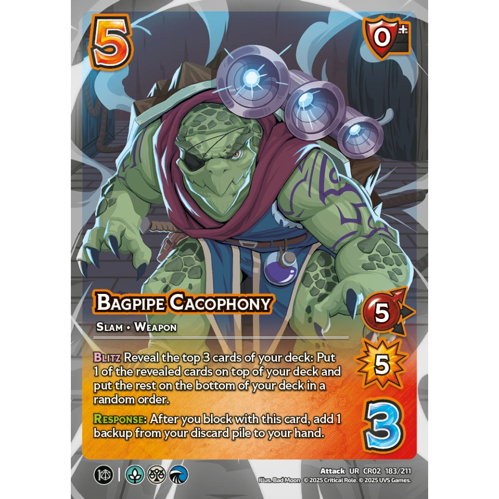 Bagpipe Cacophony, 183/211, CR02, Universus, Critical Role: Heroes Of Exandria, Attack, UR