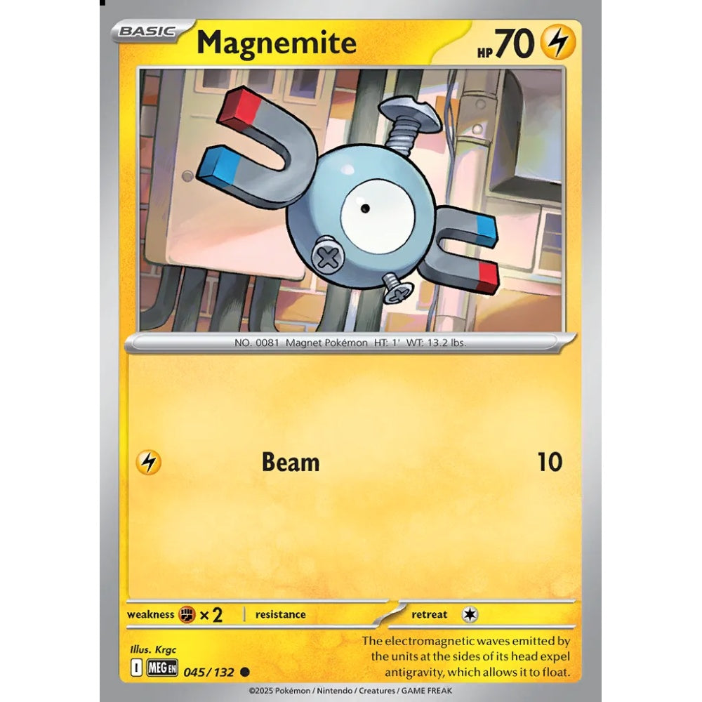 Magnemite Common 045/132 Pokemon Card Game Mega Evolution