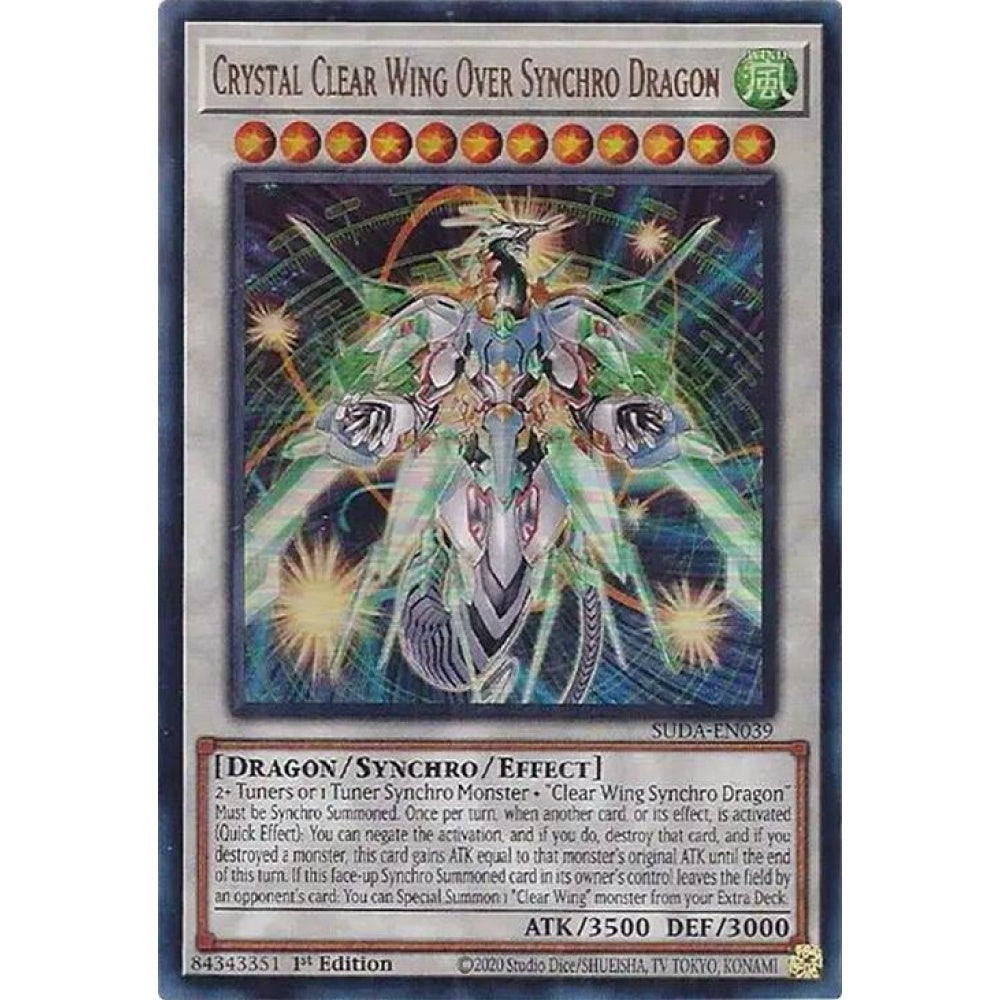 Crystal Clear Wing Over Synchro Dragon SUDA-EN039 Ultra Yu-Gi-Oh Supreme Darkness