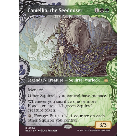Camellia, the Seedmiser, 328, rare, Magic: The Gathering, Bloomburrow