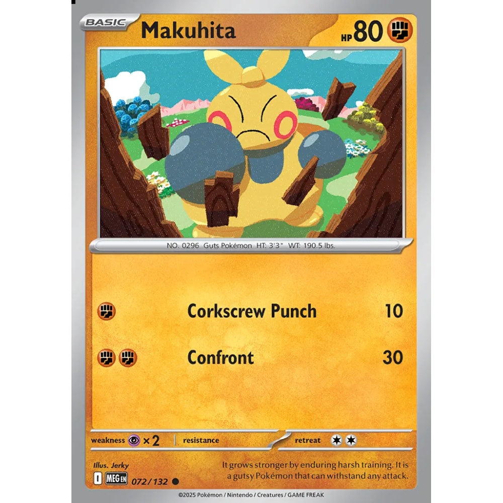 Makuhita Common 072/132 Pokemon Card Game Mega Evolution
