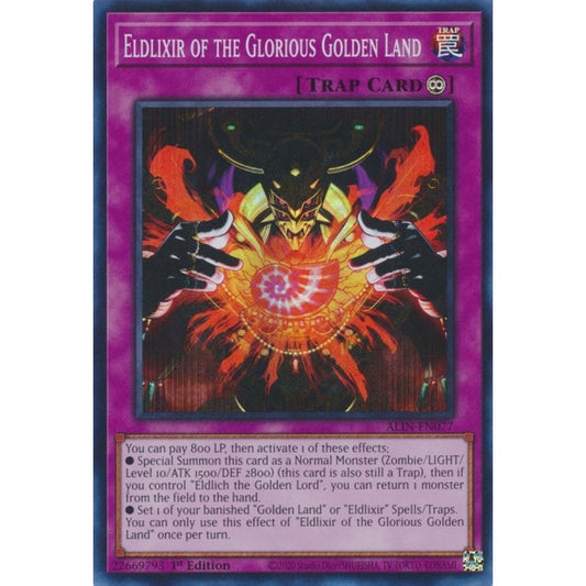 Eldlixir of the Glorious Golden Land ALIN-EN077 Super Super Rare Yu-Gi-Oh Alliance Insight in Art