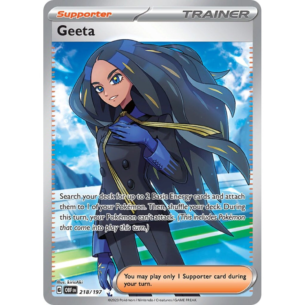 Geeta Ultra Rare 218/197 Pokemon Card Game Obsidian Flames