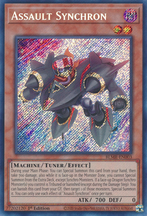 Assault Synchron BLMR-EN003 Secret Secret Rare Yu-Gi-Oh Battles of Legend: Monstrous Revenge in Art