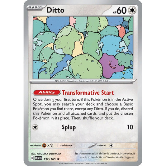 Ditto Rare 132/165 Pokemon Card Game Pokémon 151