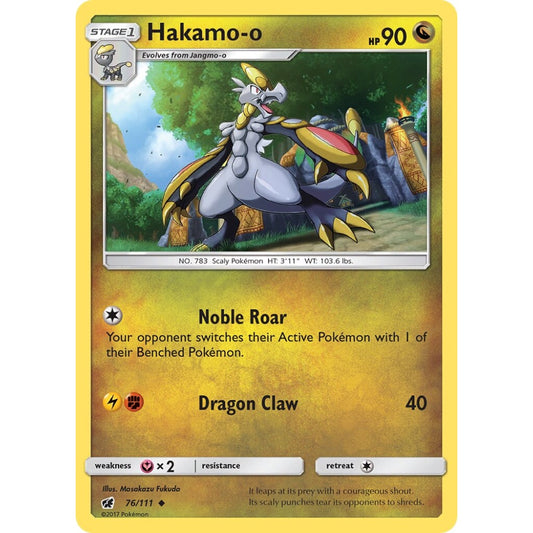 Hakamo-o Uncommon 76/111 Pokemon Card Game Crimson Invasion