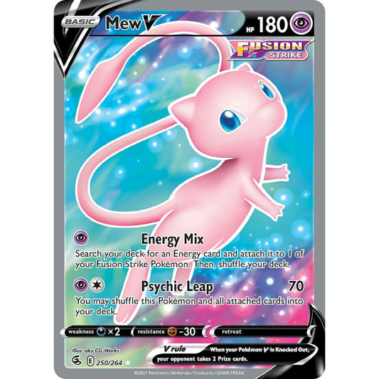 Mew V Rare Ultra 250/264 Pokemon Card Game Fusion Strike