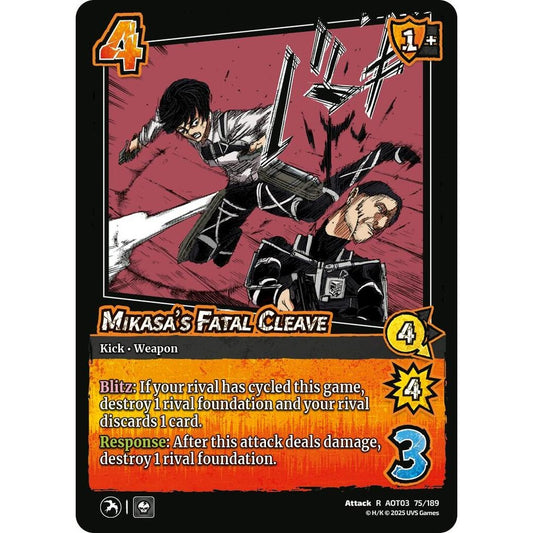 Mikasa's Fatal Cleave 75/189 AOT03 Universus Attack on Titan: Apocalypse Attack R