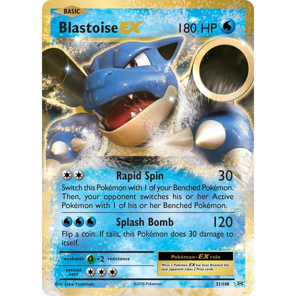 Blastoise-EX Rare Holo EX 21/108 Pokemon Card Game Evolutions