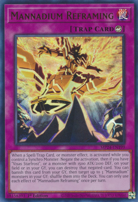 Mannadium Reframing MP24-EN199 Ultra Ultra Rare Yu-Gi-Oh 25th Anniversary Tin: Dueling Mirrors in Art