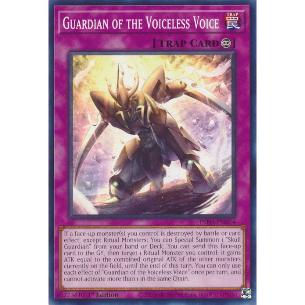 Guardian of the Voiceless Voice INFO-EN074 Common Common Yu-Gi-Oh The Infinite Forbidden in Art