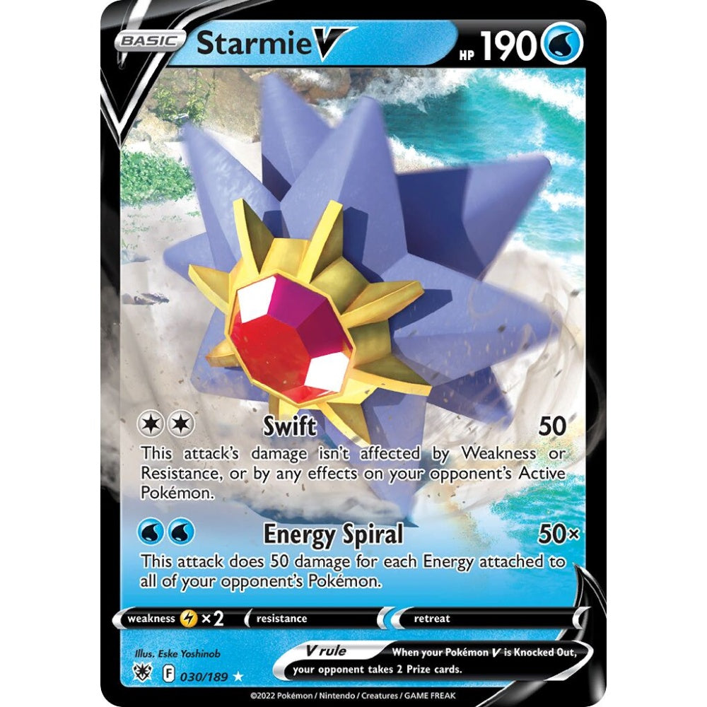 Starmie V Holo Rare V 030/189 Pokemon Card Game Astral Radiance