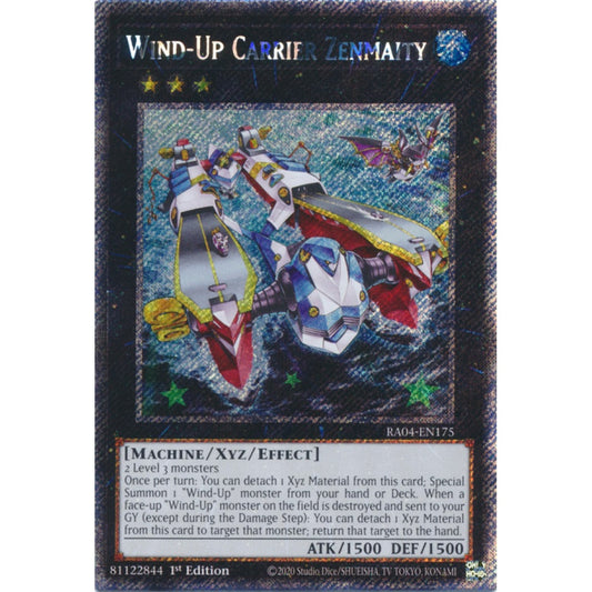 Wind-Up Carrier Zenmaity RA04-EN175 Platinum Platinum Secret Rare Yu-Gi-Oh Quarter Century Stampede in Art