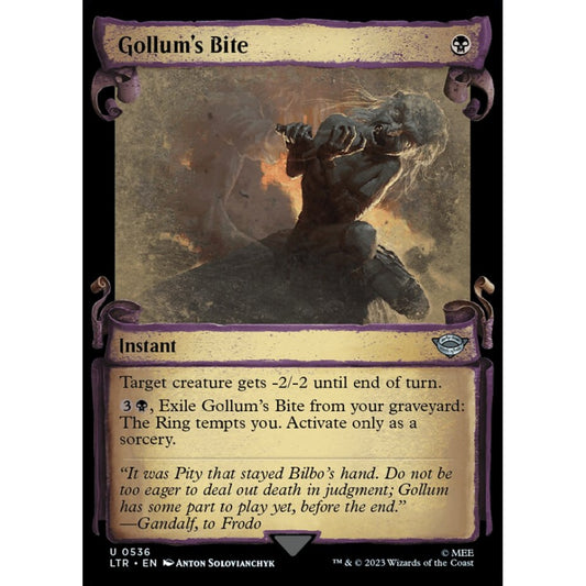 Gollum's Bite, uncommon, 536, Magic the Gathering, The Lord of the Rings: Tales of Middle-earth