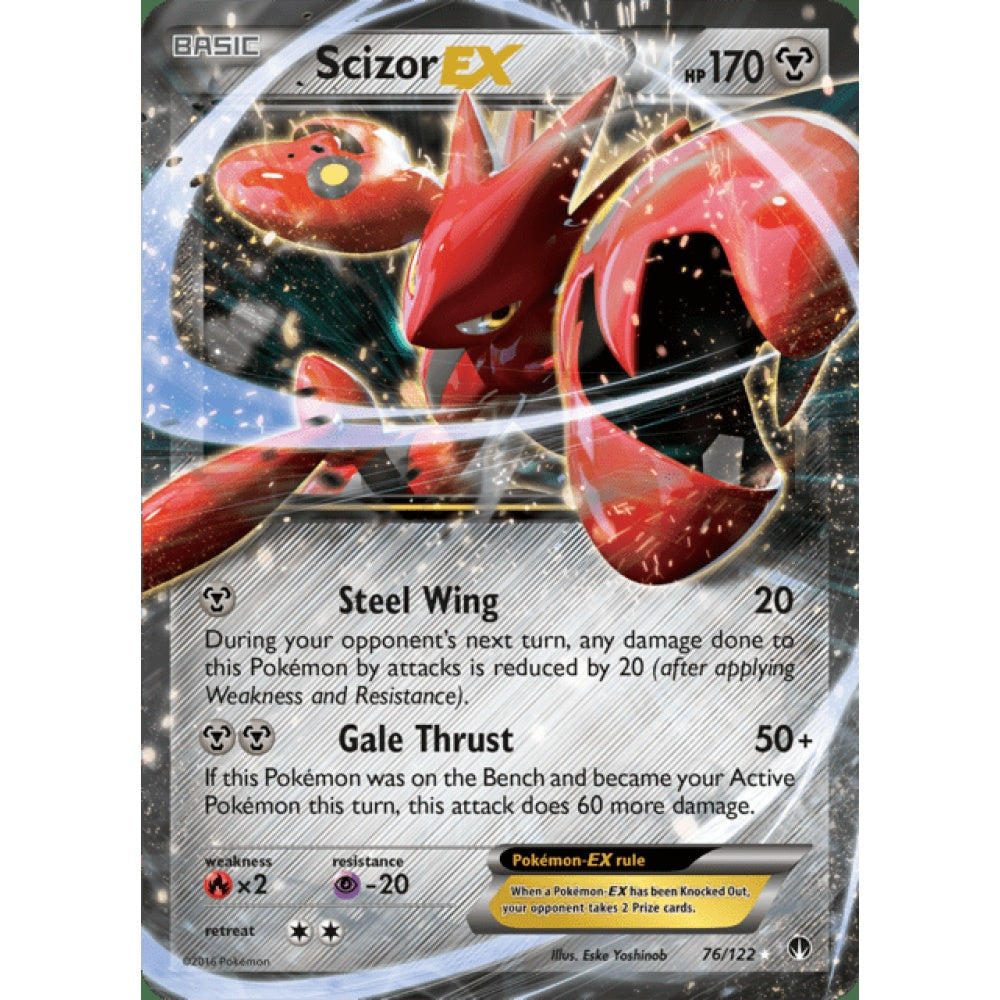 Scizor-EX Double Rare 76/122 Pokemon Card Game BREAKpoint