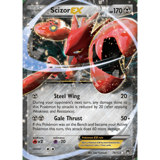 Scizor-EX Double Rare 76/122 Pokemon Card Game BREAKpoint