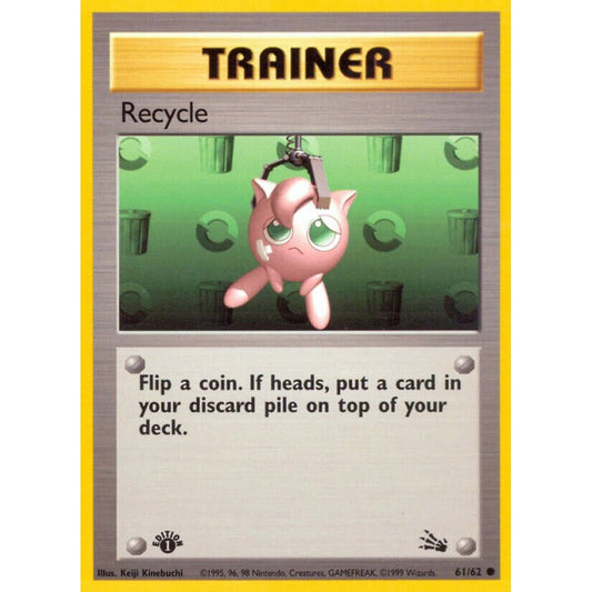 Recycle Common 61/62 Pokemon Card Game Fossil
