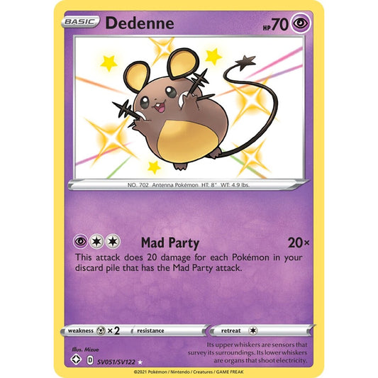 Dedenne Rare Shiny SV051/SV122 Pokemon Card Game Shining Fates