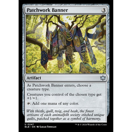 Patchwork Banner, 247, uncommon, Magic: The Gathering, Bloomburrow