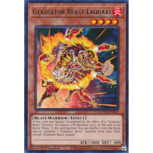 Gladiator Beast Laquari MZTM-EN067 Rare Rare Yu-Gi-Oh Maze of the Master in Art