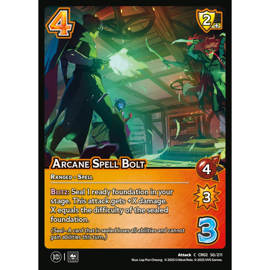 Arcane Spell Bolt, 50/211, CR02, Universus, Critical Role: Heroes Of Exandria, Attack, C