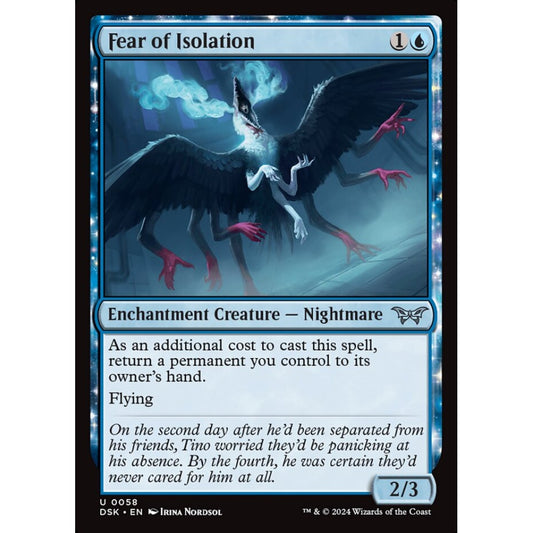 Fear of Isolation, 58, uncommon, Magic: The Gathering, Duskmourn: House of Horror