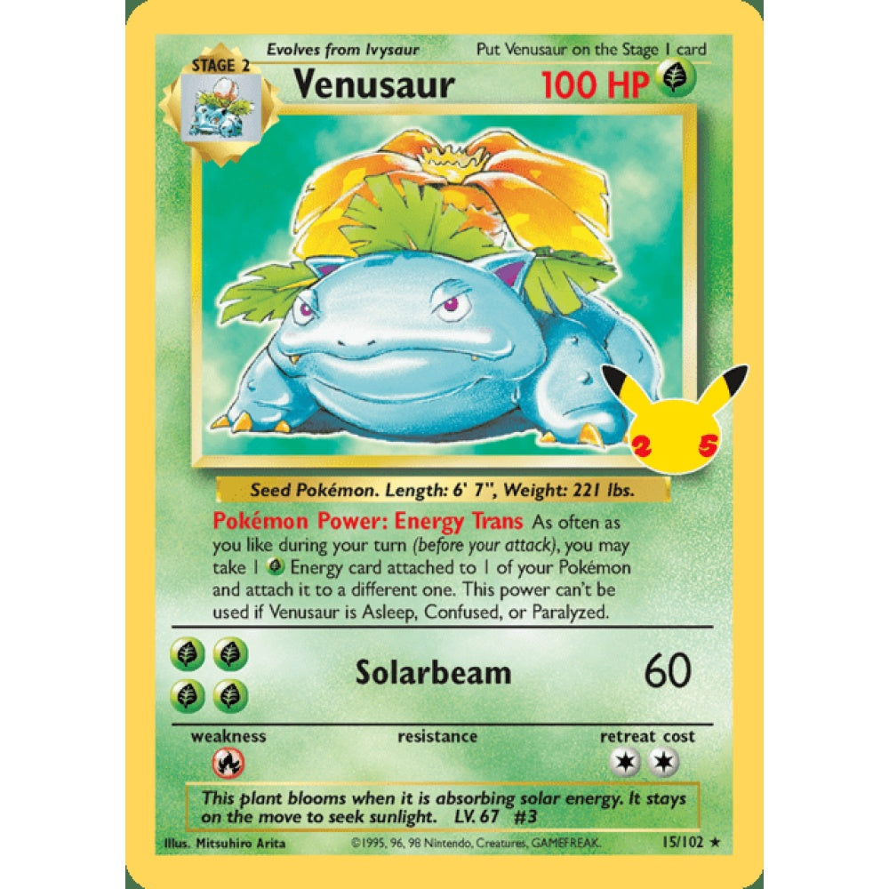 Venusaur Holo Rare 15/102 Pokemon Card Game Celebrations