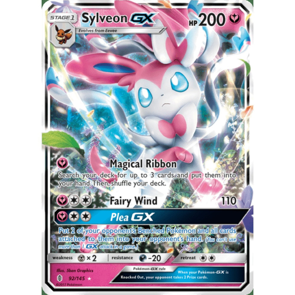 Sylveon-GX Double Rare 92/145 Pokemon Card Game Guardians Rising