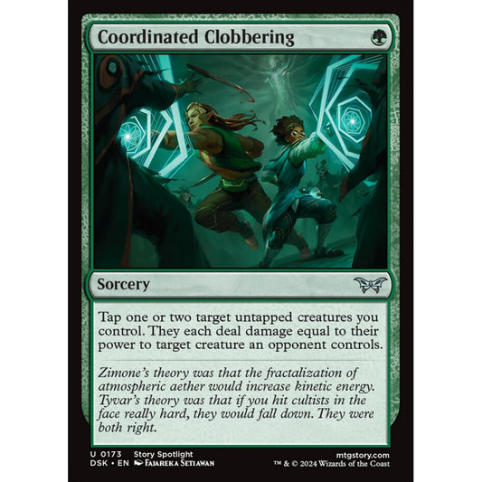 Coordinated Clobbering, 173, uncommon, Magic: The Gathering, Duskmourn: House of Horror