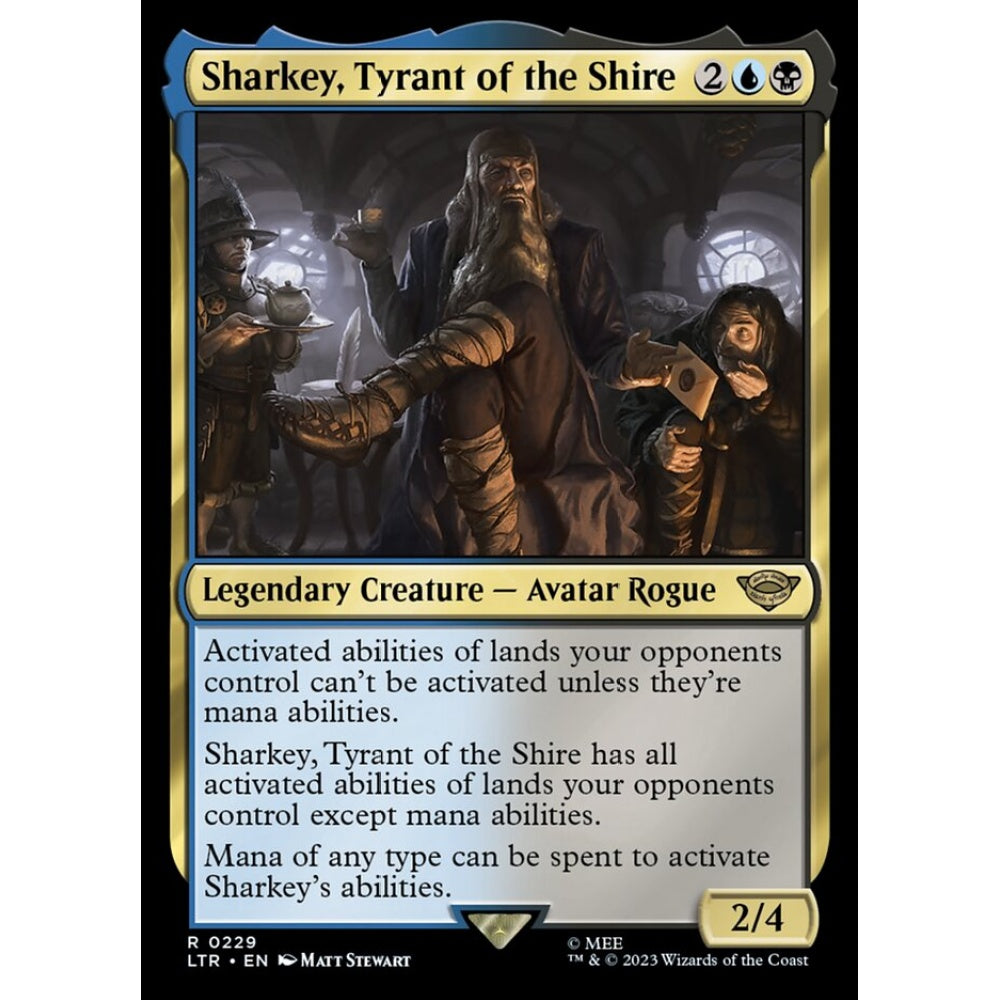 Sharkey, Tyrant of the Shire, rare, 229, Magic the Gathering, The Lord of the Rings: Tales of Middle-earth